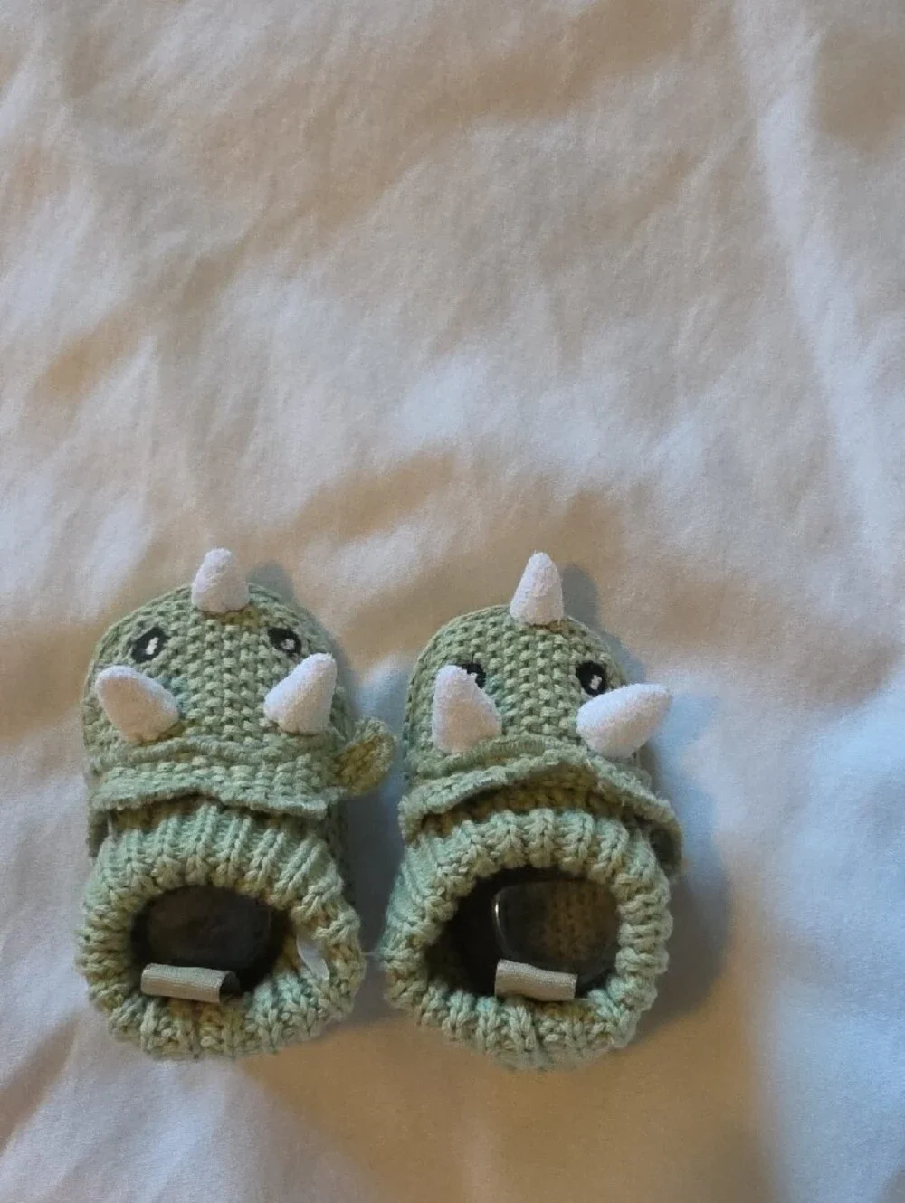 Baby Knit Dino Booties - Green